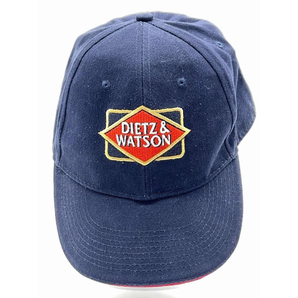 Dietz & Watson Deli Embroidered Logo Navy Blue/Red Trim Adjustable Baseball Hat